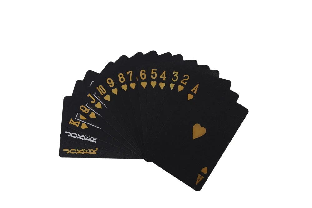 black gold foil playing cards