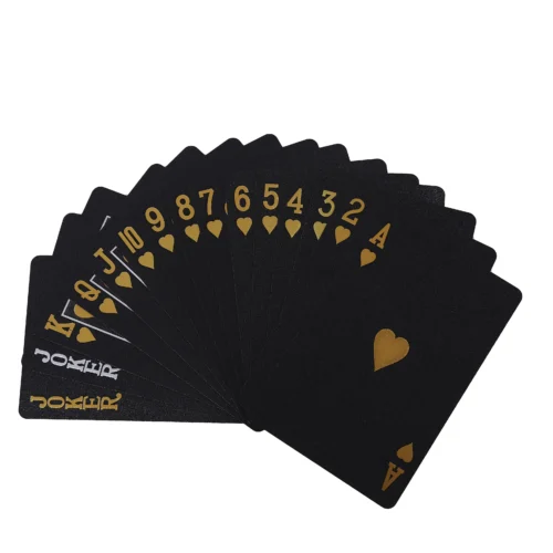 black gold foil playing cards
