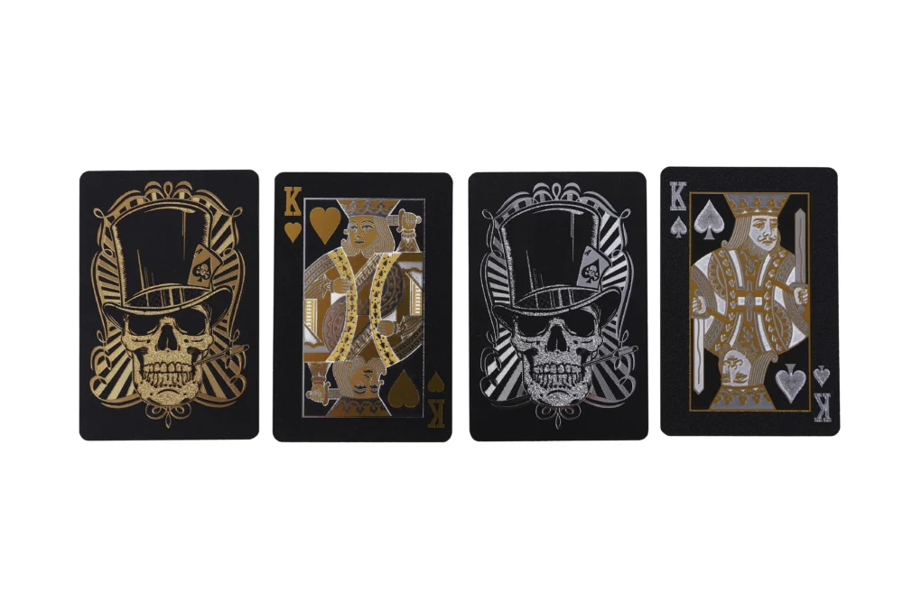 black gold foil playing cards