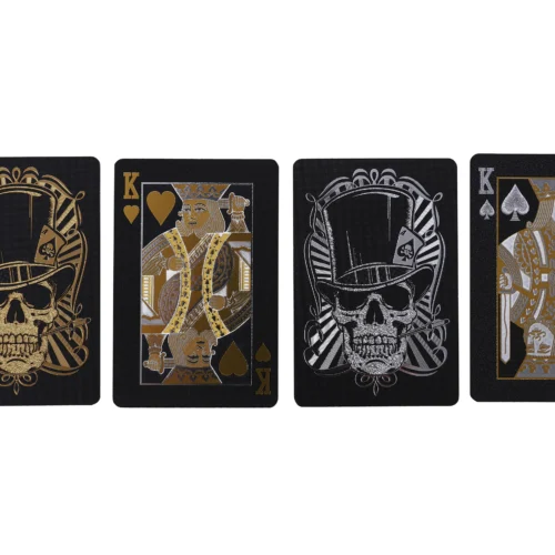 black gold foil playing cards