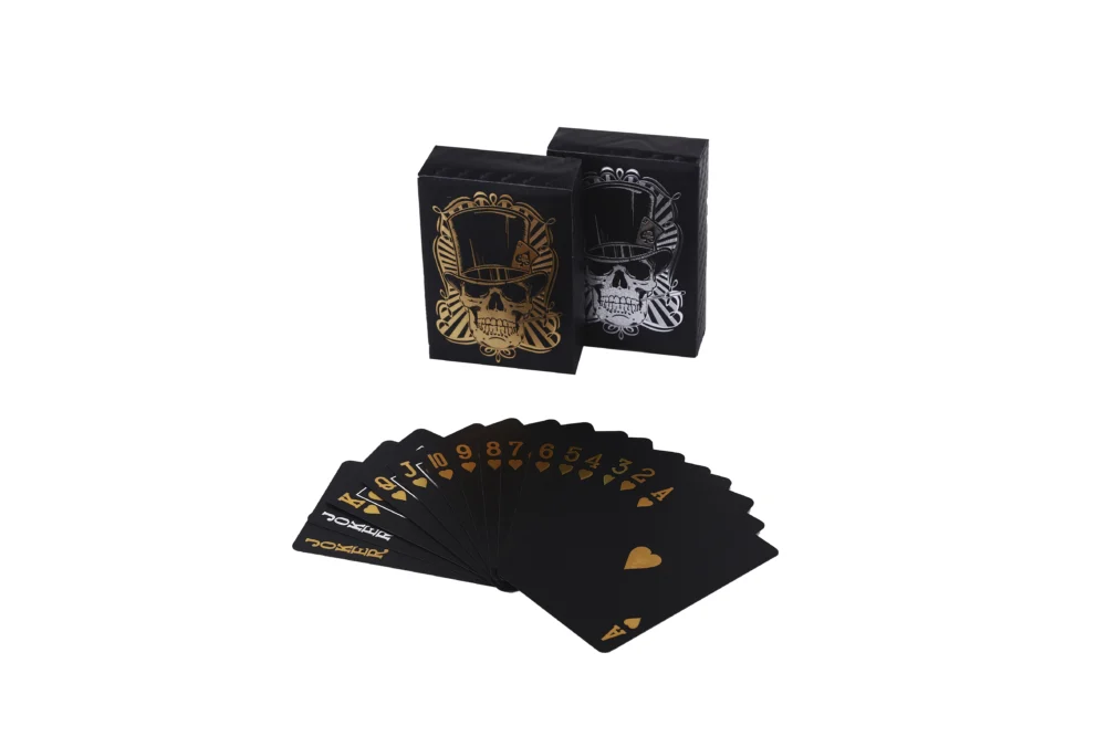 black gold foil playing cards