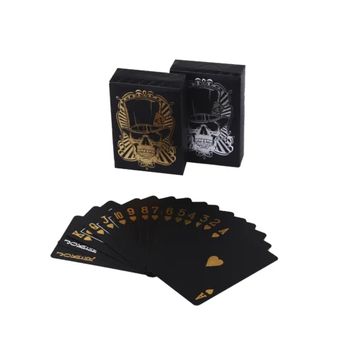 black gold foil playing cards