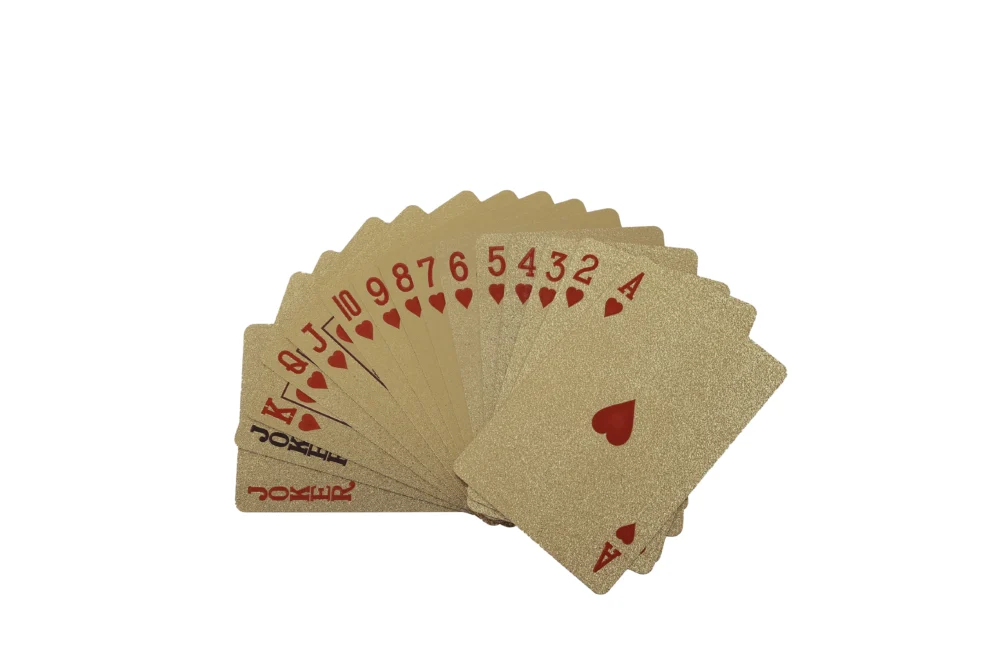 gold foil poker cards