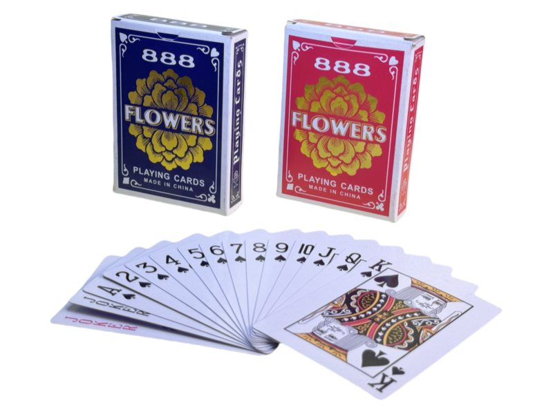 888 FLOWERS Playing Cards – Gray Core Paper – Indonesia Wholesale