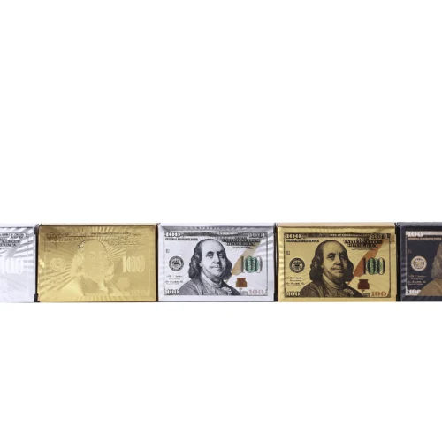 100 dollar gold foil playing cards