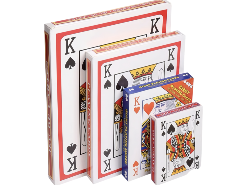 Giant playing cards with custom oversized design for branding