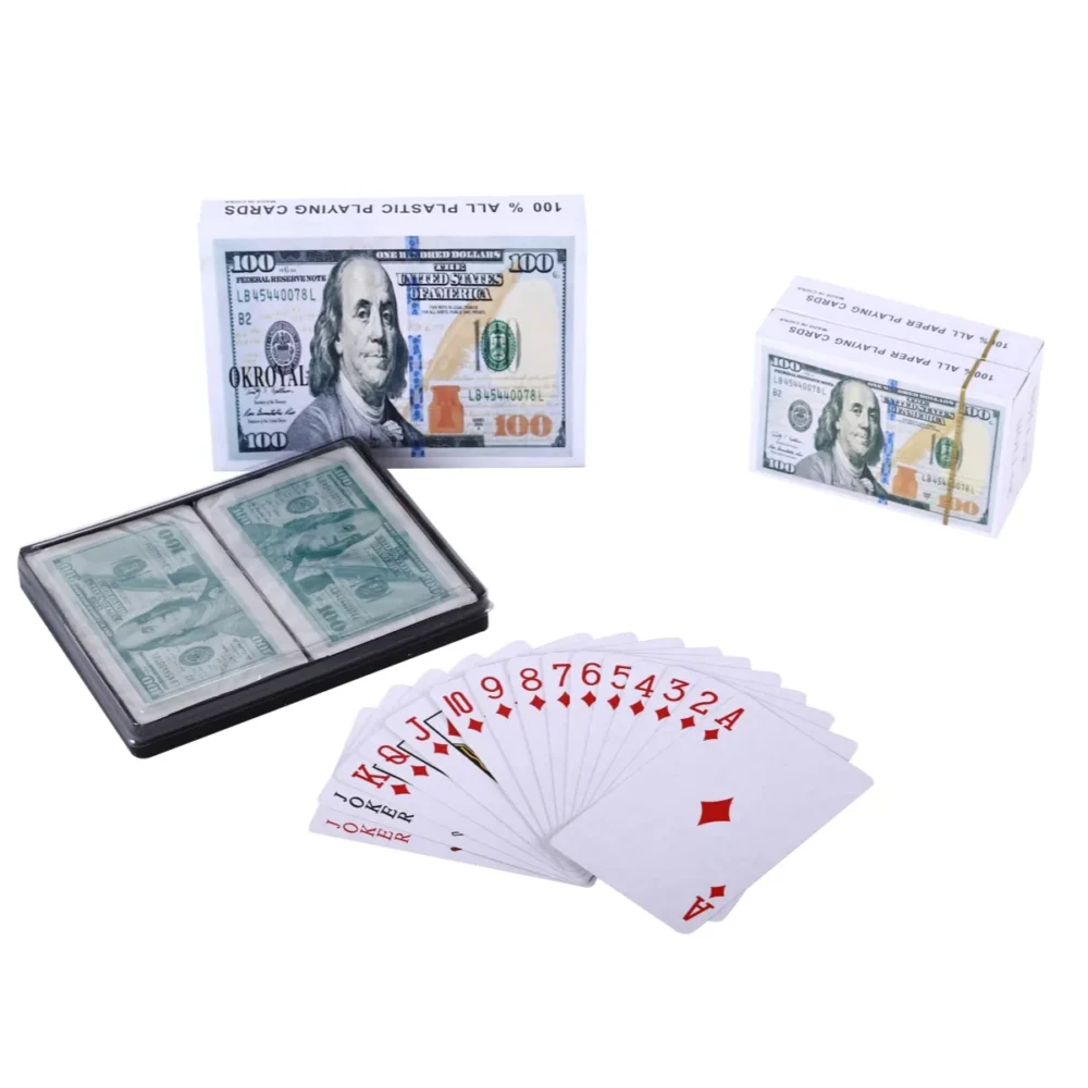OKROYAL US Dollar Plastic Playing Cards for Yemen Market