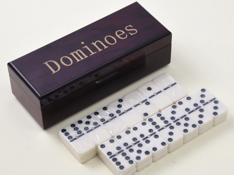 custom dominoes set in wooden box – melamine ivory domino game
