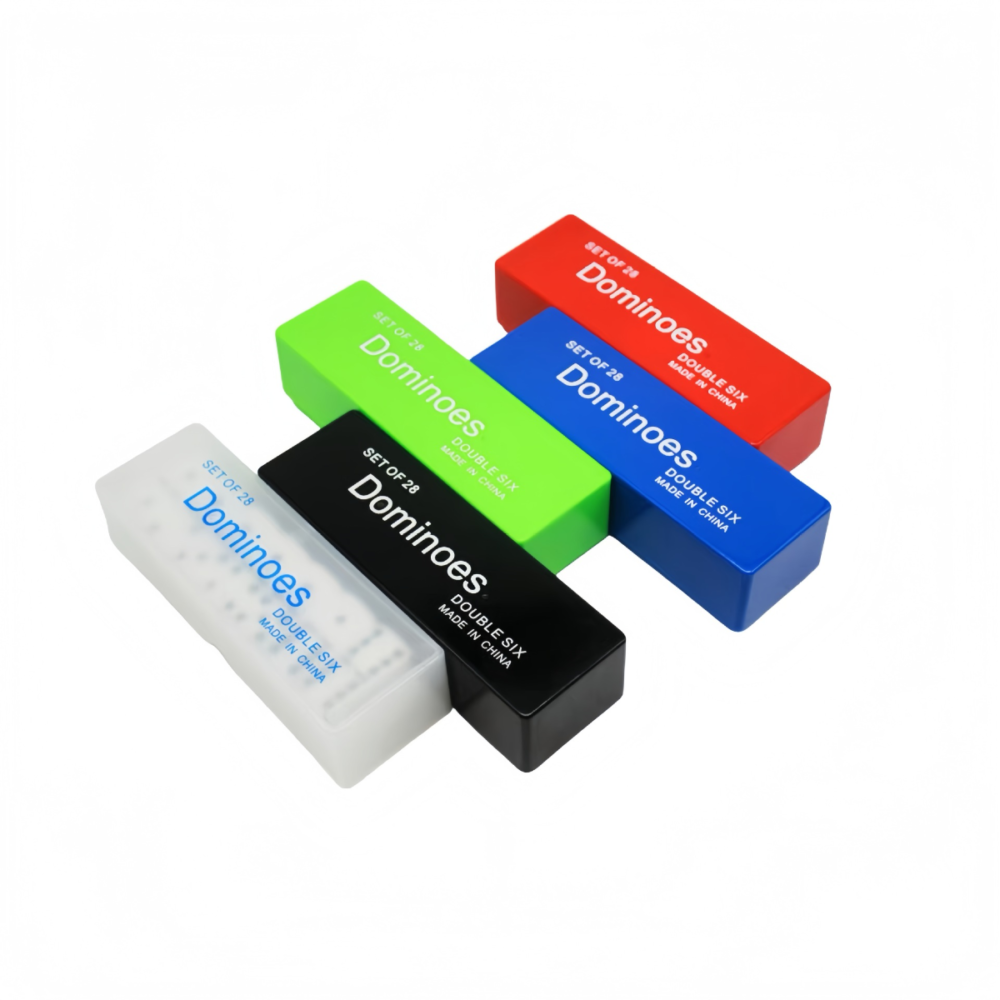 Durable Melamine Dominoes Game Set in Colorful Plastic Box Double 6 Dominoes Game Set with Melamine Tiles and Plastic Box