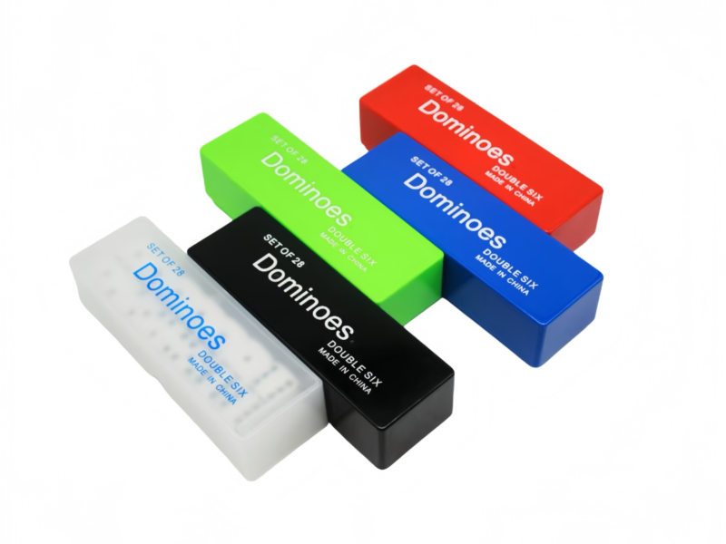 Double 6 Dominoes Game Set with Melamine Tiles and Plastic Box