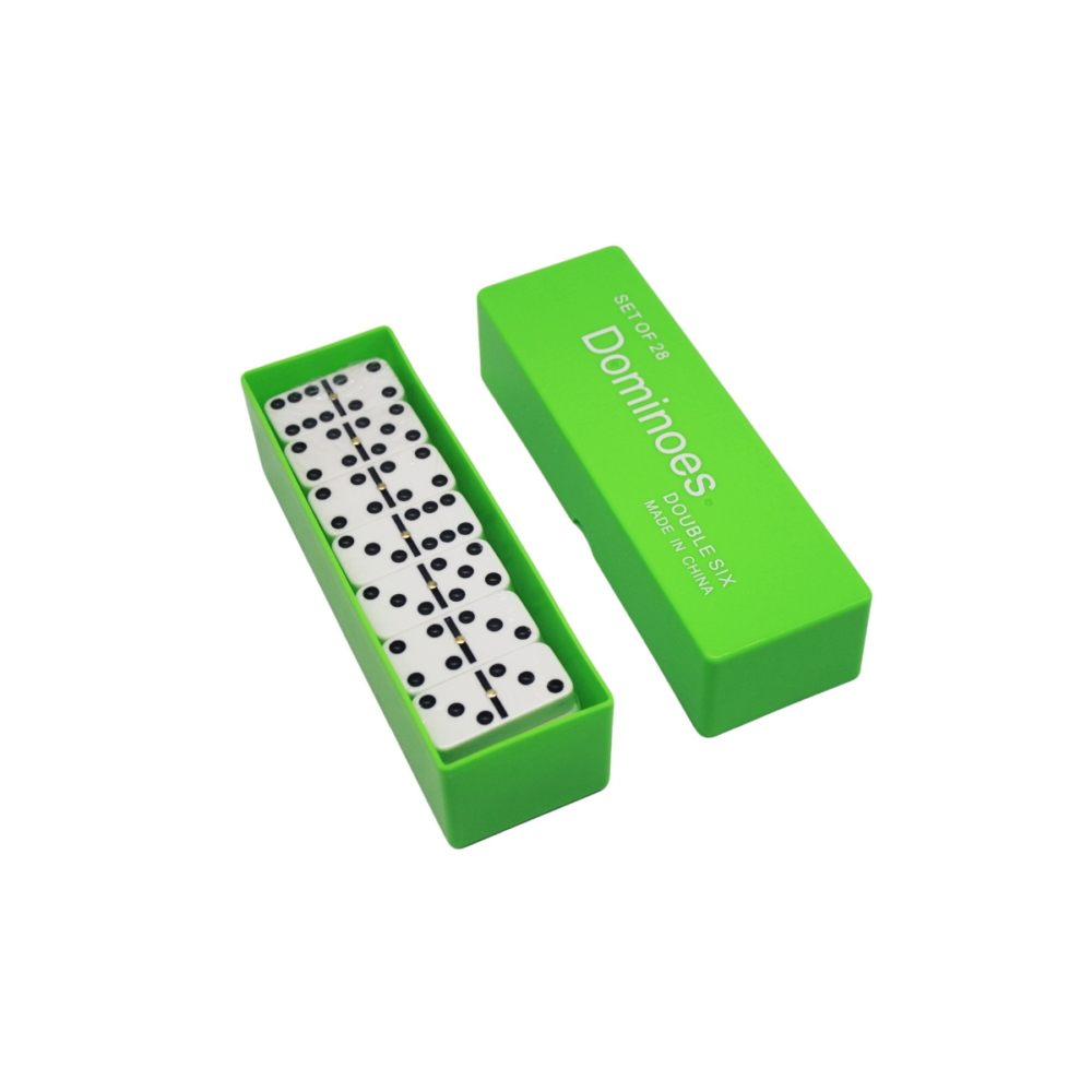 Dominoes Game Set (2) Double 6 Dominoes Game Set – Melamine Tiles with Colorful Plastic Box